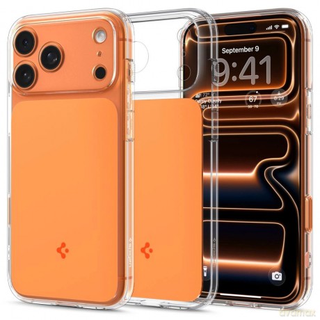 Etui Spigen Thin Fit MagSafe na iPhone 17 Pro Max - przezroczysto-pomarańczowe