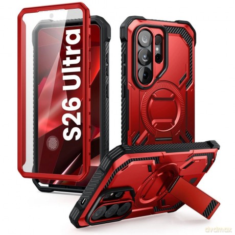 Etui Supcase ArmorBox Mag MagSafe na Samsung Galaxy S26 Ultra - czerwono-czarne