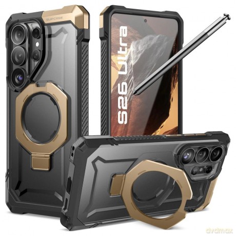 Etui Supcase UB Grip Mag MagSafe na Samsung Galaxy S26 Ultra - czarno-brązowe