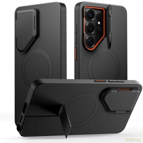 Etui Tech-Protect Kevlar Aura MagSafe na Samsung Galaxy S26 Ultra - czarno-pomarańczowe