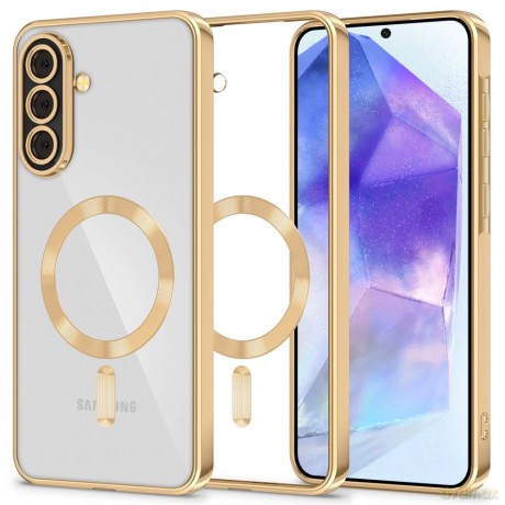 Etui Tech-Protect MagFlex MagSafe na Samsung Galaxy A57 5G - przezroczysto-złote