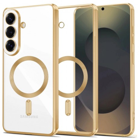 Etui Tech-Protect MagFlex na Samsung Galaxy S26+ - przezroczysto-złote