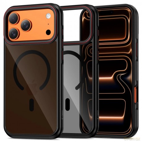 Etui Tech-Protect MagHybrid MagSafe na iPhone 17 Pro Max - czarno-czerwone