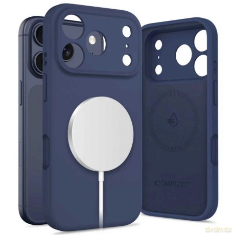 Etui Tech-Protect Silicone MagSafe na iPhone 17 Pro - granatowe