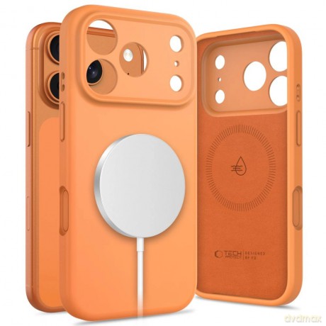 Etui Tech-Protect Silicone MagSafe na iPhone 17 Pro - pomarańczowe