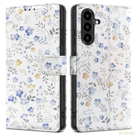 Etui Tech-Protect Wallet na Samsung Galaxy A57 5G - kolorowe kwiaty