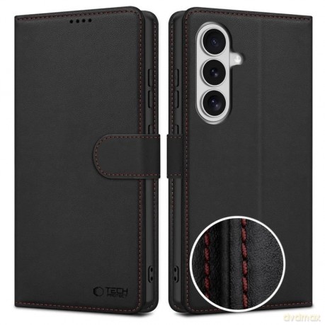 Etui Tech-Protect Wallet na Samsung Galaxy S26 - czarno-czerwone