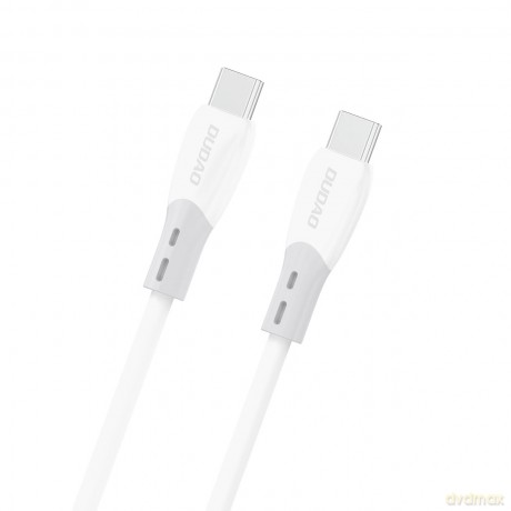 Kabel Dudao L25SC 60 W USB-C - USB-C z miękkim silikonowym oplotem 2 m - biały