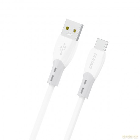 Kabel Dudao L25ST 5 A USB-A - USB-C z miękkim silikonowym oplotem 1 m - biały