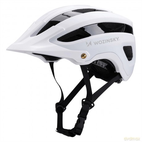 Kask rowerowy MTB Wozinsky z odpinanym daszkiem lekki L - czarno-biały