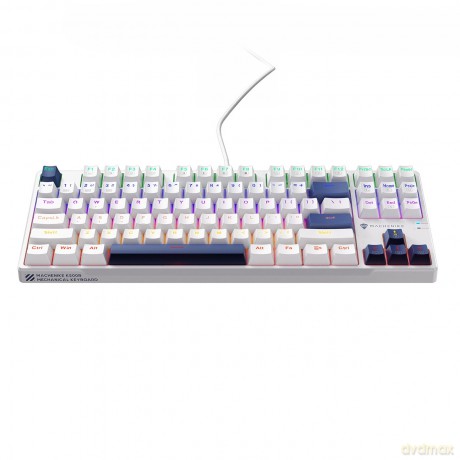 Klawiatura gamingowa Machenike K500B-B87 przewodowa mechaniczna podświetlana Red Switch - biała