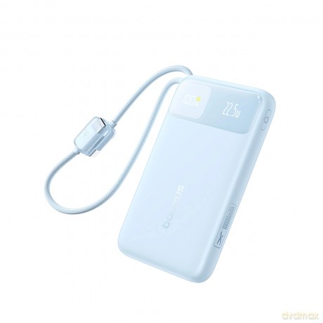 Powerbank Baseus EnerFill FC11 10000mAh 22.5W z wyświetlaczem cyfrowym i dwoma wbudowanymi kablami - niebieski