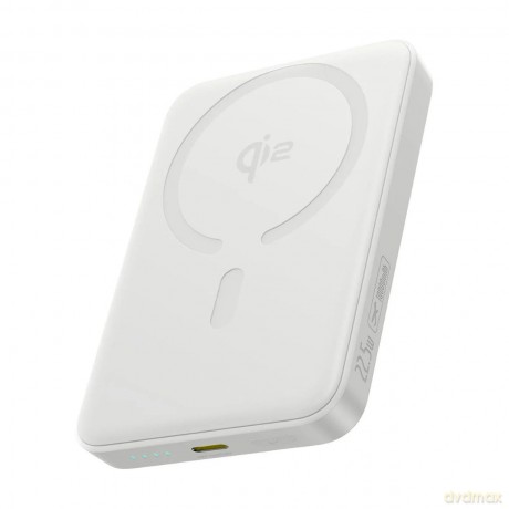 Powerbank Baseus EnerFill FM12 Qi2 10000mAh 22.5W kompatybilny z MagSafe z białym kablem Baseus Simple USB-C 20V/3A 0,30m - biały