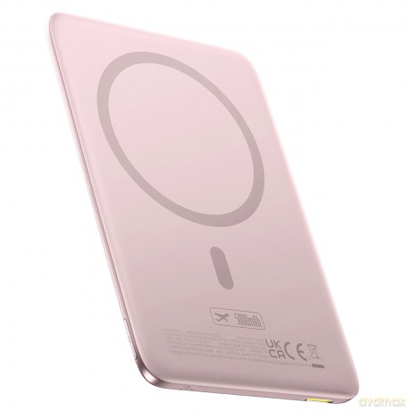 Powerbank Baseus PicoGo AM41 5000mAh 20W Ultra-Slim kompatybilny z MagSafe z kablem Baseus Simple USB-C 60W 30cm - różowy