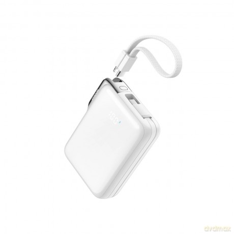 Powerbank Joyroom JR-PBF27 Pro 10000mAh 30W z wbudowanym kablem USB-C i dodatkowym dwukierunkowym kablem USB-C - Lightning - biały