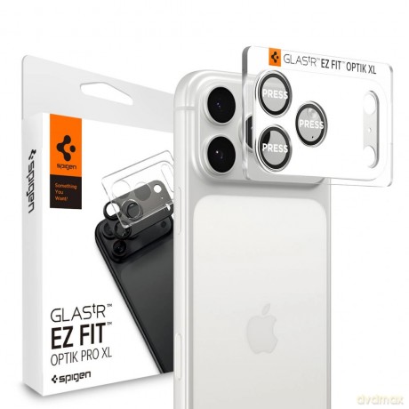 Szkło na obiektyw Spigen Optik Pro XL na iPhone 17 Pro - srebrne
