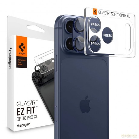 Szkło na obiektyw Spigen Optik Pro XL na iPhone 17 Pro Max - granatowe