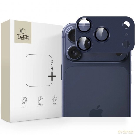 Szkło na obiektyw Tech-Protect Camfull Fit+ na iPhone 17 Pro Max - granatowe