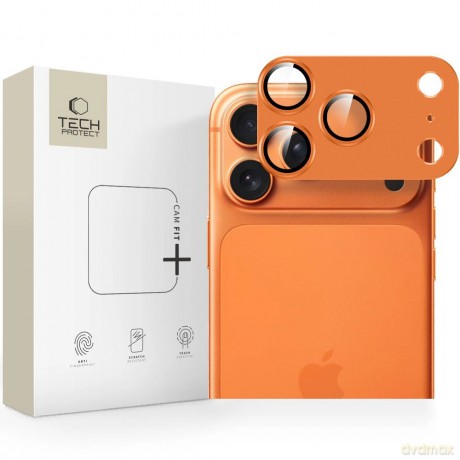 Szkło na obiektyw Tech-Protect Camfull Fit+ na iPhone 17 Pro Max - pomarańczowe