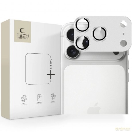 Szkło na obiektyw Tech-Protect Camfull Fit+ na iPhone 17 Pro Max - srebrne