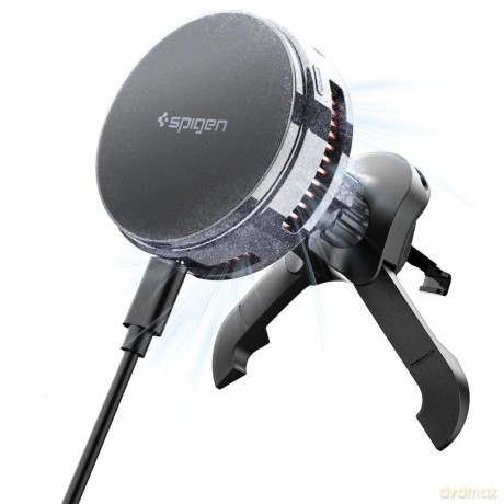 Uchwyt Samochodowy Spigen Essential EV25MFAQ Magnetic MagSafe na kratkę nawiewu - czarny