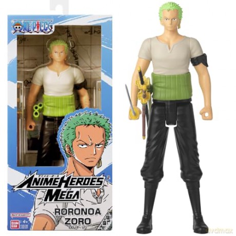 Bandai Anime Heroes Mega World Collectable One Piece Roronoa Zoro Action Figure 38332