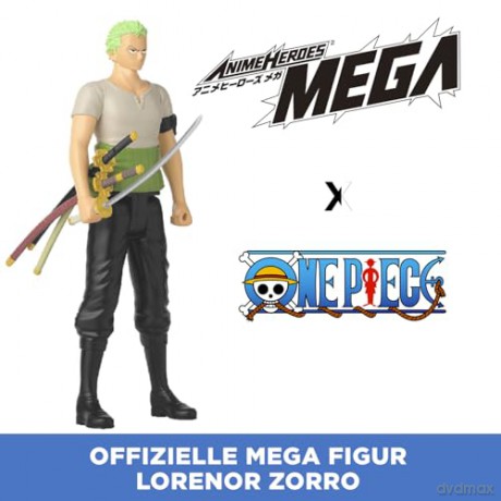Bandai Anime Heroes Mega World Collectable One Piece Roronoa Zoro Action Figure 38332
