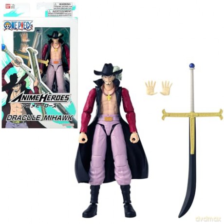 Bandai Anime Heroes One Piece Dracule Mihawk Action Figure 37053