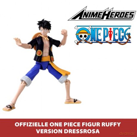 Bandai Anime Heroes One Piece Monkey D Luffy Dressrosa Version Action Figure 37007