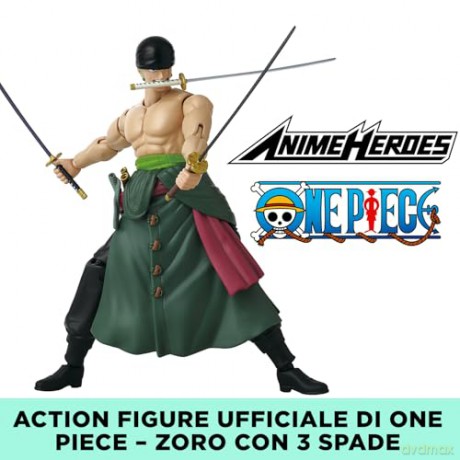 Bandai Anime Heroes One Piece Roronoa Zoro Three Sword Style Action Figure 37052