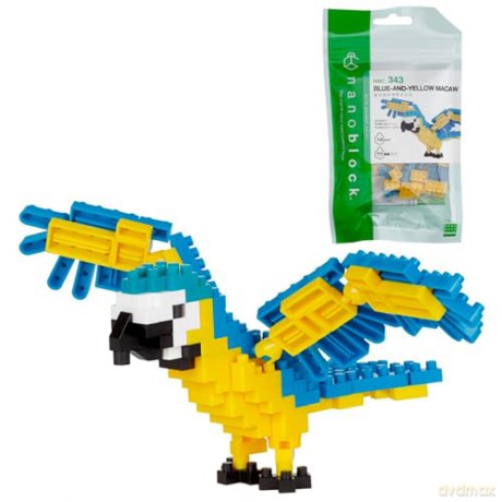 Bandai Nanoblock Animal Perroquet bleu et jaune Building Block Figure NBC343