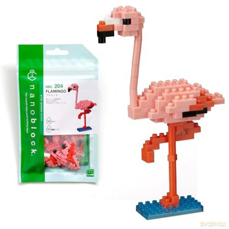 Bandai Nanoblock Animal Pink Flamingo Building Block Figure NBC204