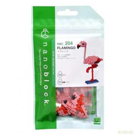 Bandai Nanoblock Animal Pink Flamingo Building Block Figure NBC204