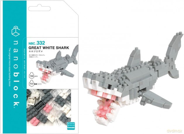 Bandai Nanoblock Animal White Shark Building Block Figure NBC332
