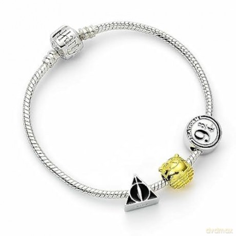 Carat Shop Harry Potter Silver colour Bracelet with Three Bead Charms Silver HP000372