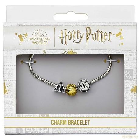 Carat Shop Harry Potter Silver colour Bracelet with Three Bead Charms Silver HP000372