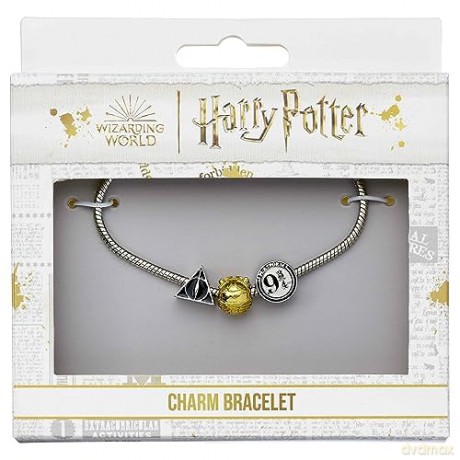 Carat Shop Harry Potter Silver colour Bracelet with Three Bead Charms Silver HP000372