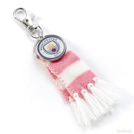 Carat Shop Manchester City FC Pink Scarf and Logo Charm Backpack Hanger MCBH0003