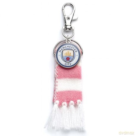 Carat Shop Manchester City FC Pink Scarf and Logo Charm Backpack Hanger MCBH0003