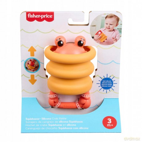 FisherPrice Squishseas Silicone Crab Rattle JHB55