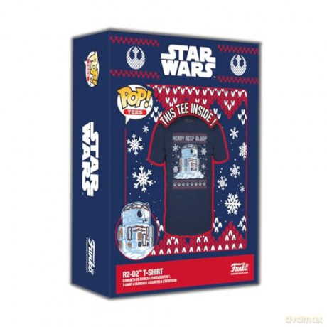 Funko Koszulka w pudełku Disney Star Wars Holiday R2D2 Snowman M