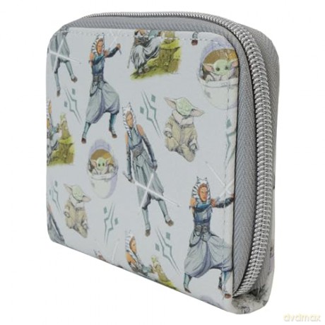 Funko Disney Lucas Star Wars Ahsoka Grogu All Over Print Zip Around Wallet