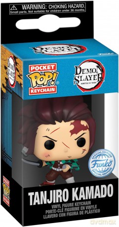 Funko Pocket Pop Demon Slayer S2 Tanjiro Kamado Bloody Vinyl Figure Keychain