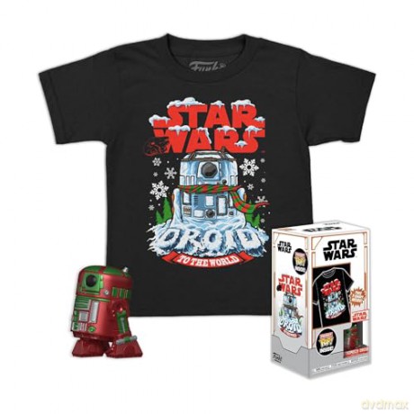 Funko Pocket Pop Tee Child Disney Star Wars Holiday R2D2 Metallic Vinyl Figure T-Shirt XL