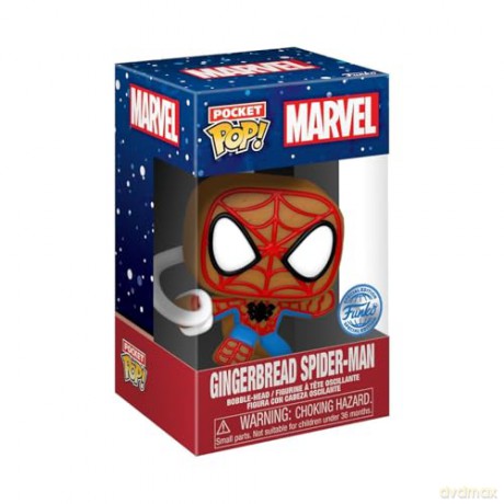 Funko Pocket Pop Tee Child Marvel Gingerbread SpiderMan Special Edition BobbleHead Vinyl Figure T-Shirt XL