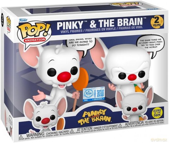 Funko Pop 2Pack Animation Sayings Pinky The Brain Glows in The Dark Special Edition Vinyl Figures