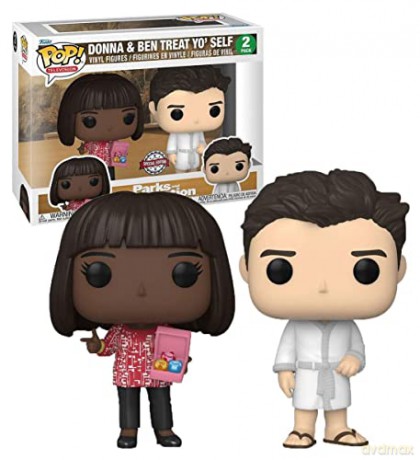 Funko Pop 2Pack Television Parks and Recreation Donna Ben Treat Yo Self Special Edition Vinyl Figures