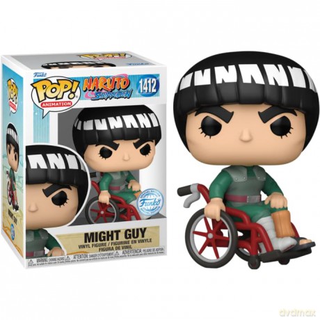 Funko Pop Animation Naruto Shippuden Might Guy White Chrome Special Edition 1412 Vinyl Figure