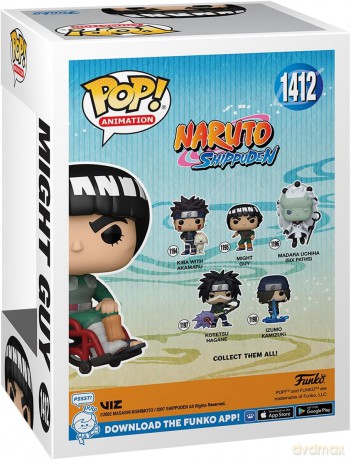 Funko Pop Animation Naruto Shippuden Might Guy White Chrome Special Edition 1412 Vinyl Figure