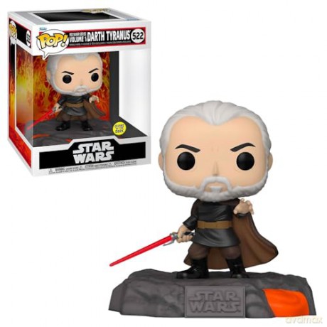Funko Pop Deluxe Disney Star Wars Red Saber Series Vol1 Darth Tyranus Glows in the Dark Gamestop Exclusive 522 Vinyl Figure
